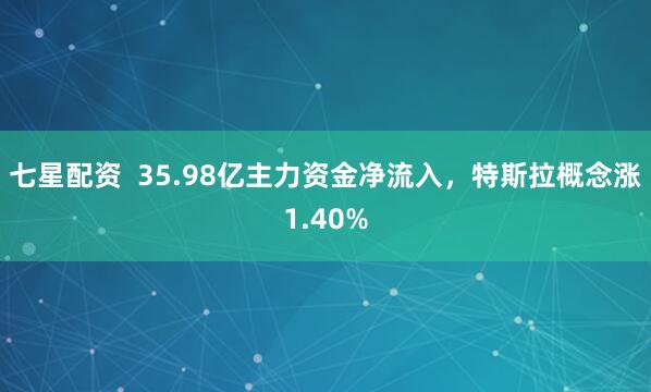 七星配资  35.98亿主力资金净流入，特斯拉概念涨1.40%